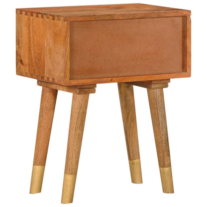 Mesita De Noche De Madera Maciza De Mango 43x30x58 Cm_2