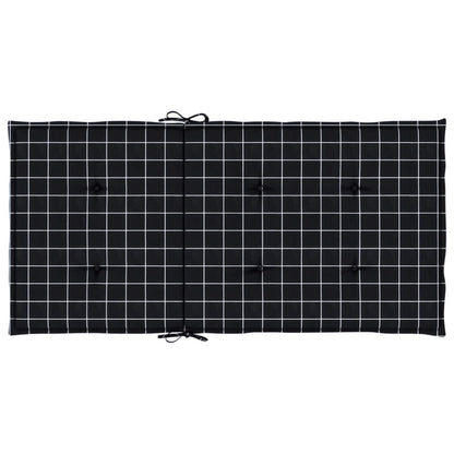 Vidaxl Cojines Para Silla Con Respaldo Bajo 2 Uds Tela A Cuadros Negro_5
