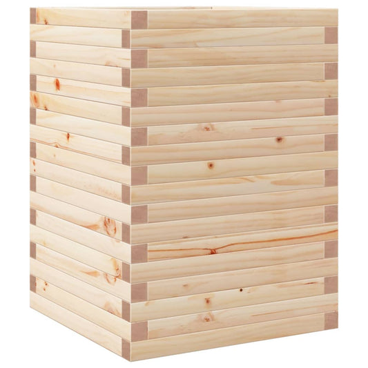 Jardinera De Madera Maciza De Pino 50x50x68,5 Cm_0