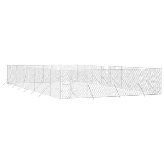 Vidaxl Perrera De Exterior Acero Galvanizado Plateado 8x16x2 M_0