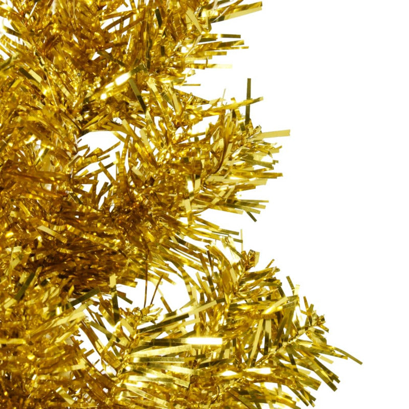 Vidaxl Medio Árbol De Navidad Artificial Con Soporte Dorado 210 Cm_5