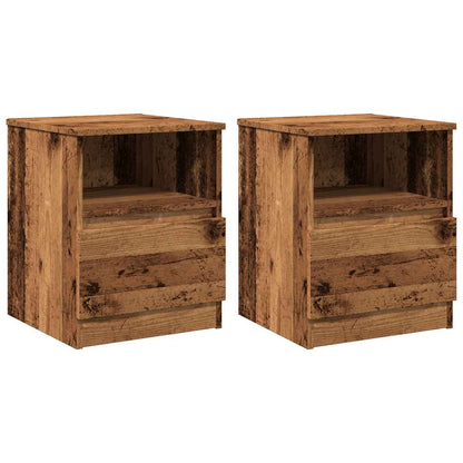 Mesitas De Noche 2 Uds Madera Ingeniería Envejecida 40x40x50 Cm_0