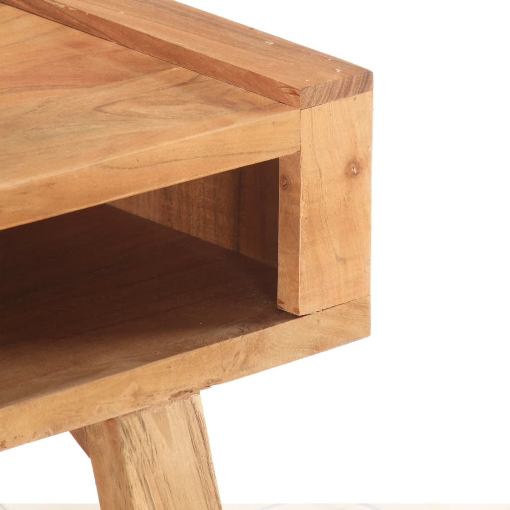 Mesa De Centro De Madera Maciza De Acacia 100x50x45 Cm_3
