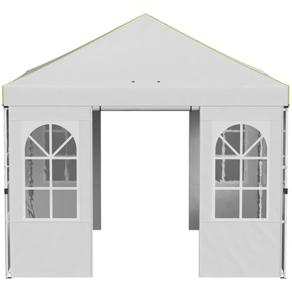 Outsunny Carpa Plegable 3x3m Pop-up Altura Ajustable Laterales Extraíbles Blanco_3