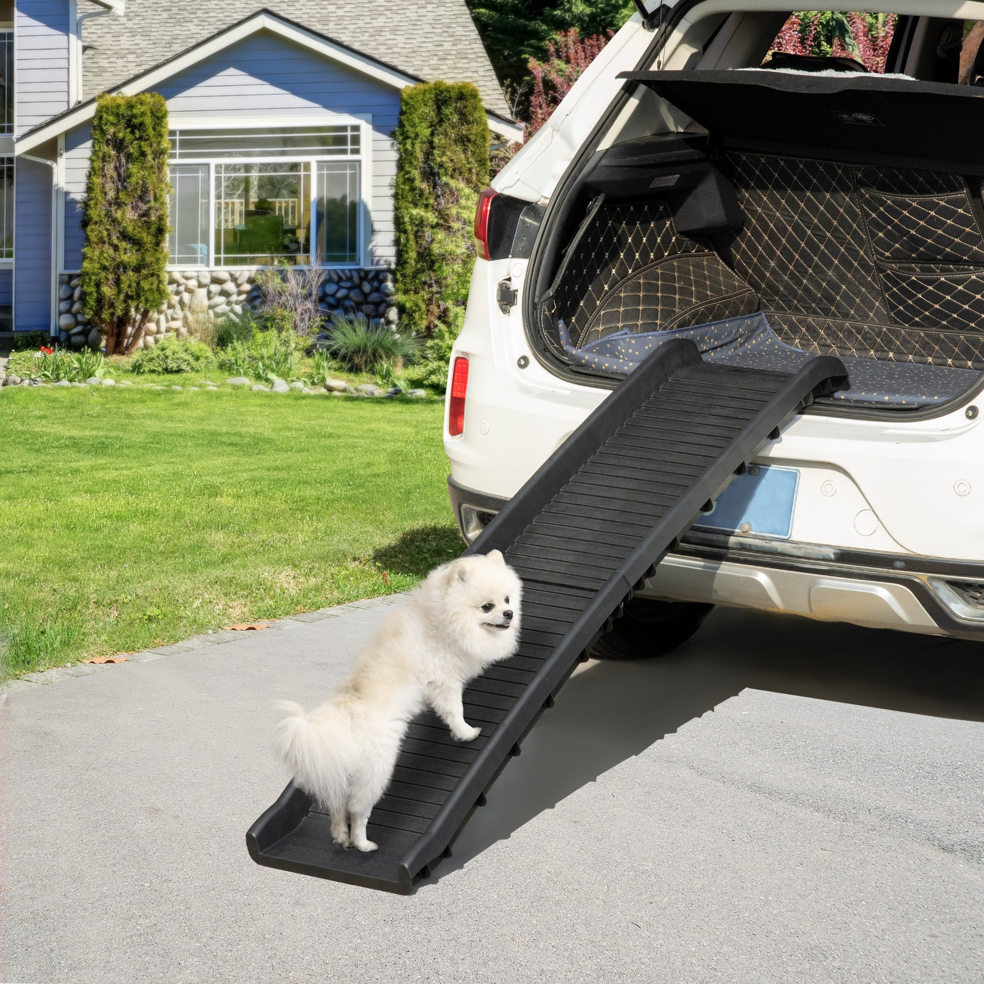 Pawhut Rampa Plegable Para Perros Antideslizante Para Coche Cama 155x39x14 Cm_1