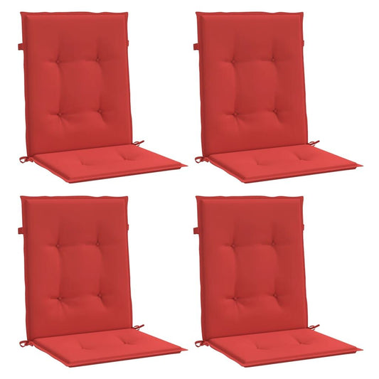 Vidaxl Cojín Silla Jardín Respaldo Bajo 4 Uds Tela Oxford Rojo_0