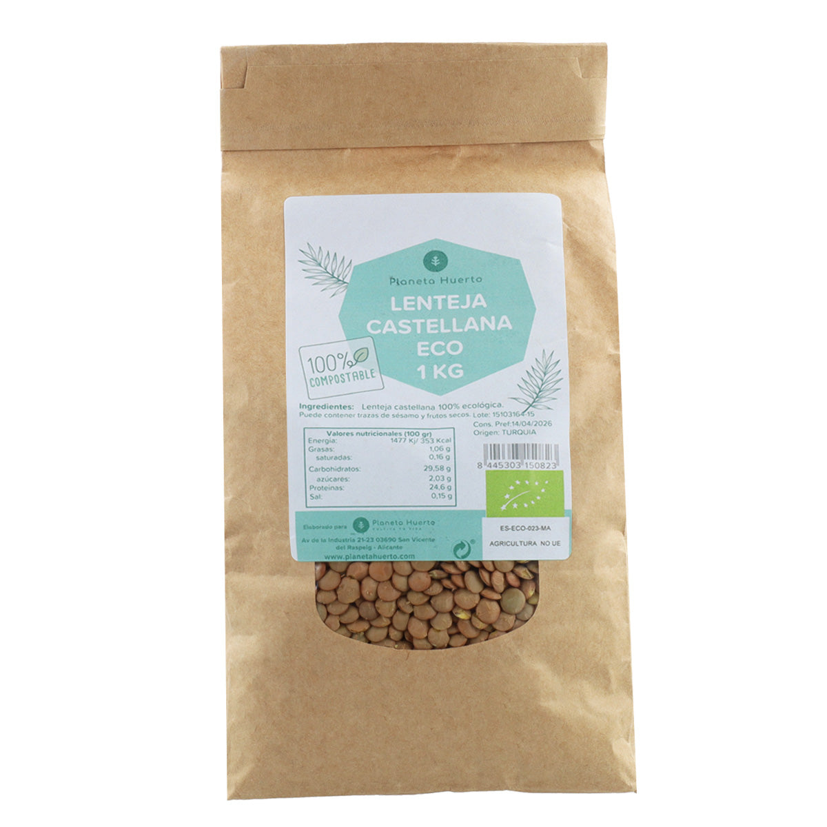 Lenteja Castellana ECO Planeta Huerto 1 kg