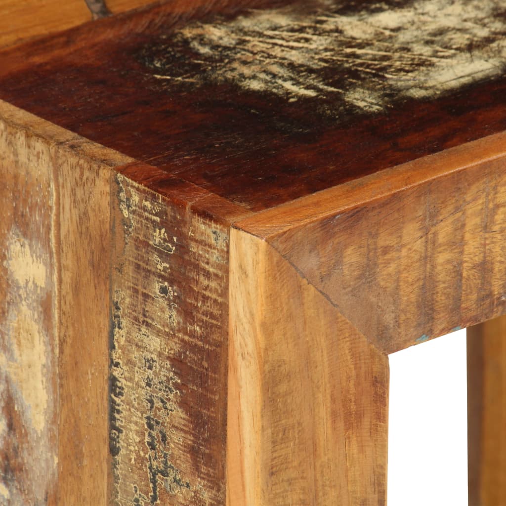 Taburete De Madera Maciza Reciclada 40x30x40 Cm_4