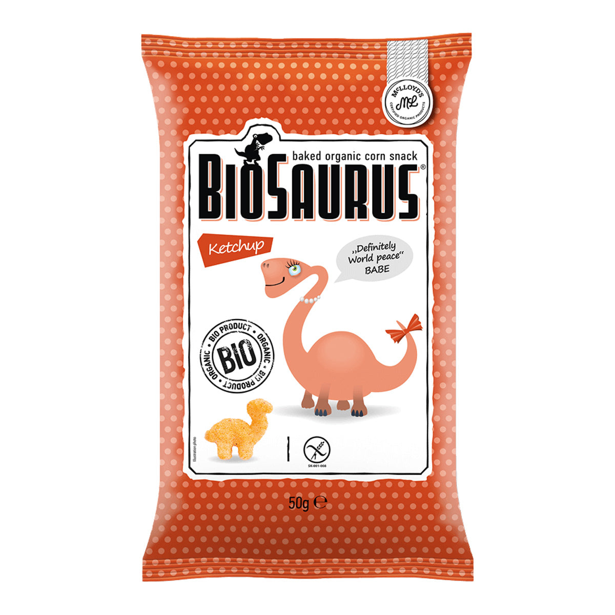 Snacks De Maiz Con Ketchup Bio, Biosaurus 50 g