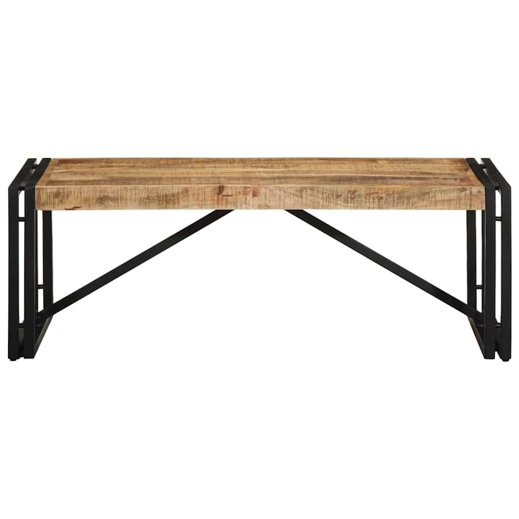Mesa De Centro De Madera Maciza De Mango Rugosa 100x50x35 Cm_0