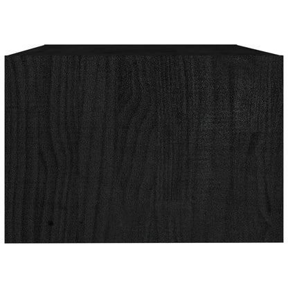 Mesa De Centro De Madera Maciza De Pino Negra 75x50x33,5 Cm_4