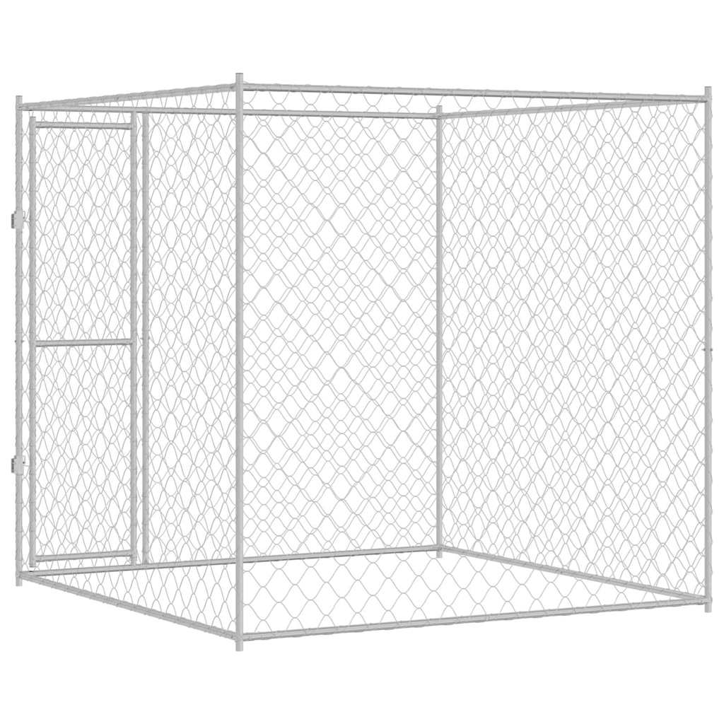 Jaula Para Perro Plateado 200 X 200 X 200 Cm Acero Galvanizado_5