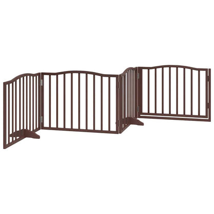 Vidaxl Puerta Para Perros Plegable 4 Paneles Álamo Marrón Roble 320 Cm_5