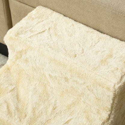Pawhut Escalera Para Mascotas De 3 Peldaños Con Funda Extraíble 46x35x35cm Beige_3