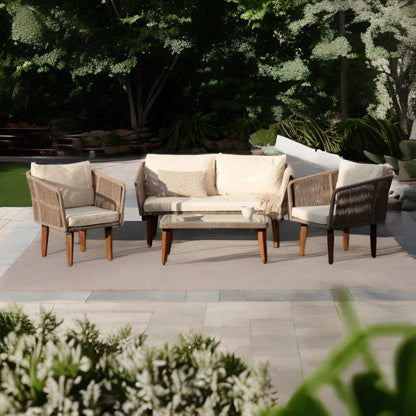 Muebles De Jardín Conjuntos Sofá Melbourne 5 Plazas Acero Galvanizado Cuerda Beige Kiefergarden_4
