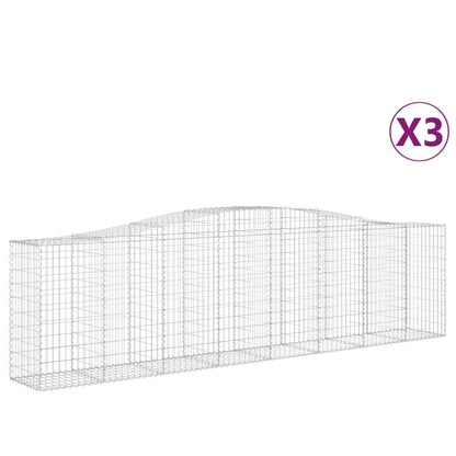 Cestas De Gaviones 3 Uds Forma De Arco Hierro 400x50x100/120 Cm_0