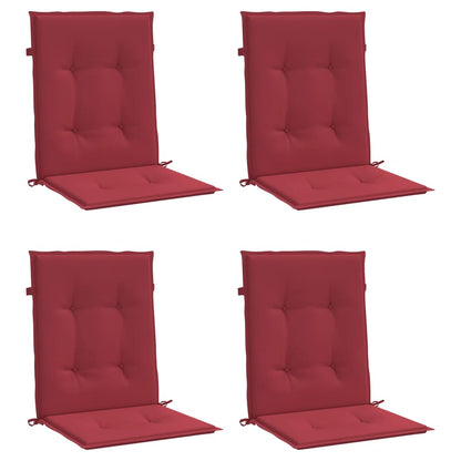 Vidaxl Cojín Silla Jardín Respaldo Bajo 4 Uds Tela Oxford Rojo Tinto_0