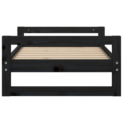Vidaxl Cama Para Perros Madera Maciza De Pino Negro 75,5x55,5x28 Cm_5