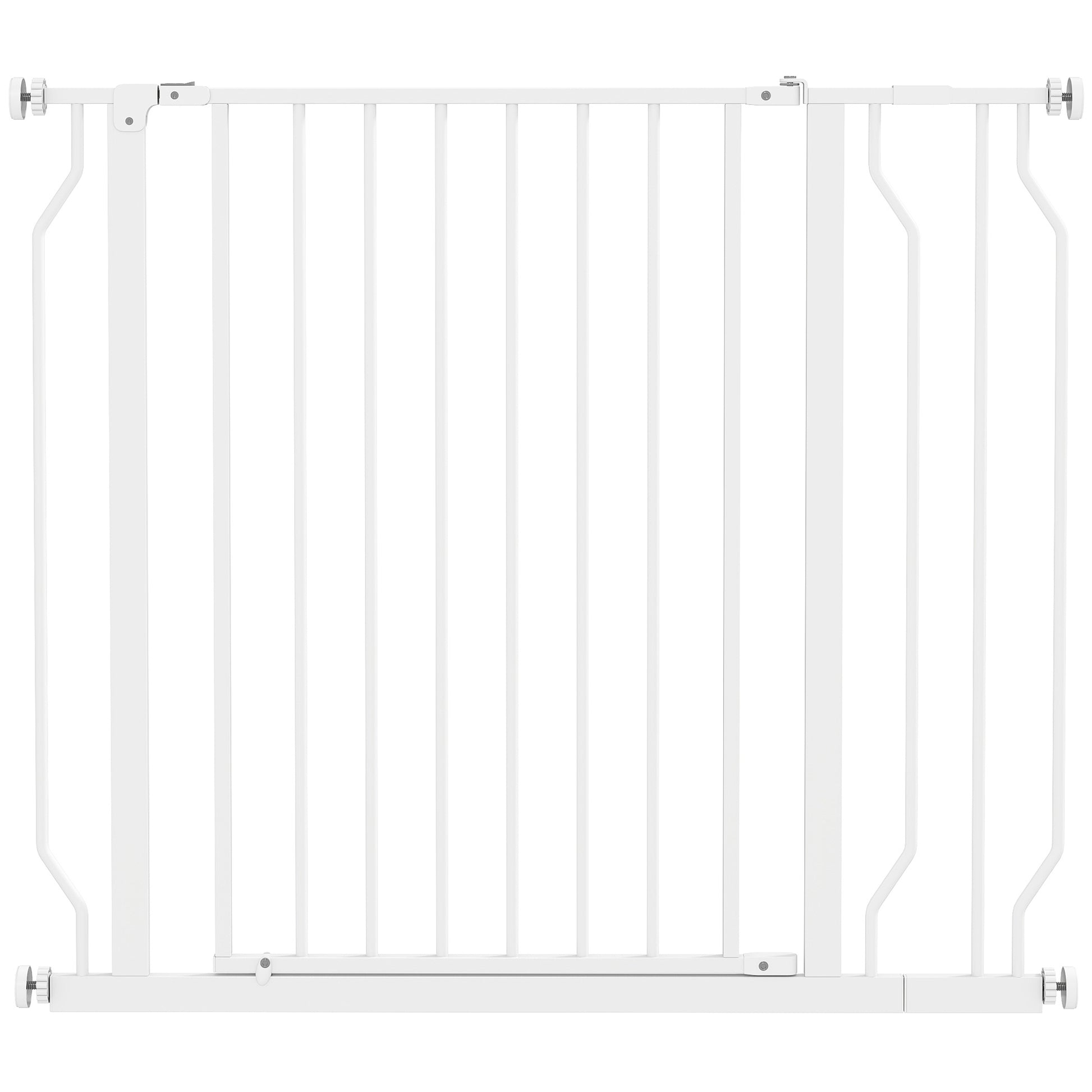 Pawhut Barrera Para Perros Con Ancho Ajustable 75-95 Cm Blanco_0