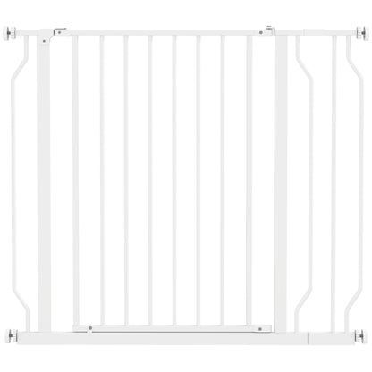 Pawhut Barrera Para Perros Con Ancho Ajustable 75-95 Cm Blanco_0