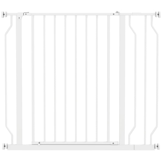 Pawhut Barrera Para Perros Con Ancho Ajustable 75-95 Cm Blanco_0