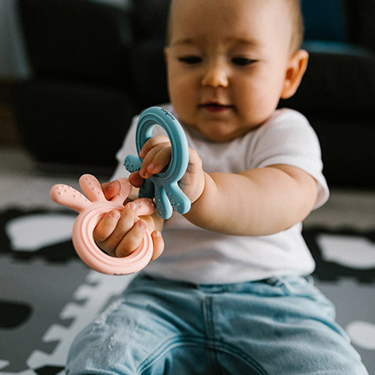 Pulpito Mordedor Texturas De Silicona Azul