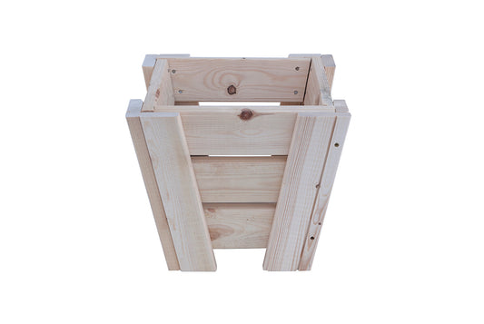 Macetero Abril Abierto De Madera Natural De 30 X 30 X 26 Cm 10° 9l + Bolsa Geotextil..