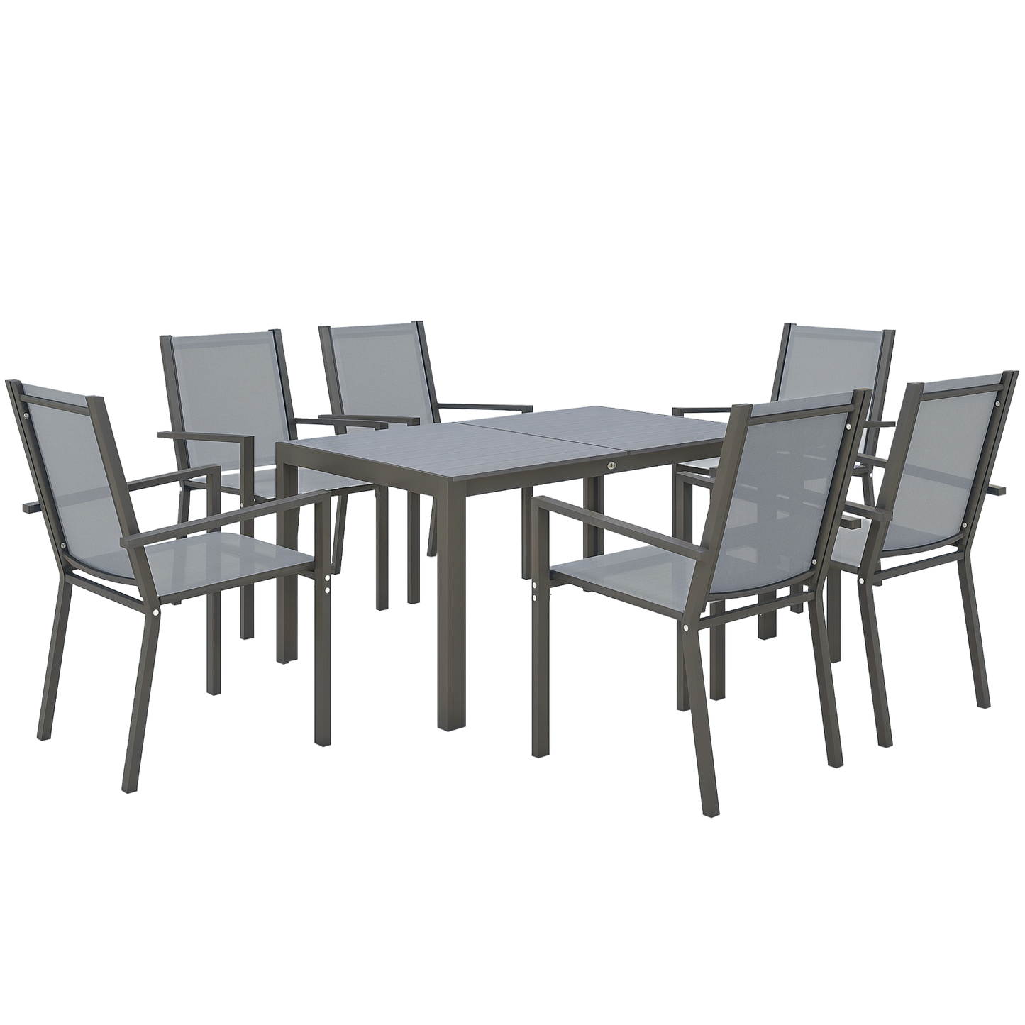 Outsunny Conjunto De Mesa Y Sillas Jardín De 7 Piezas_0