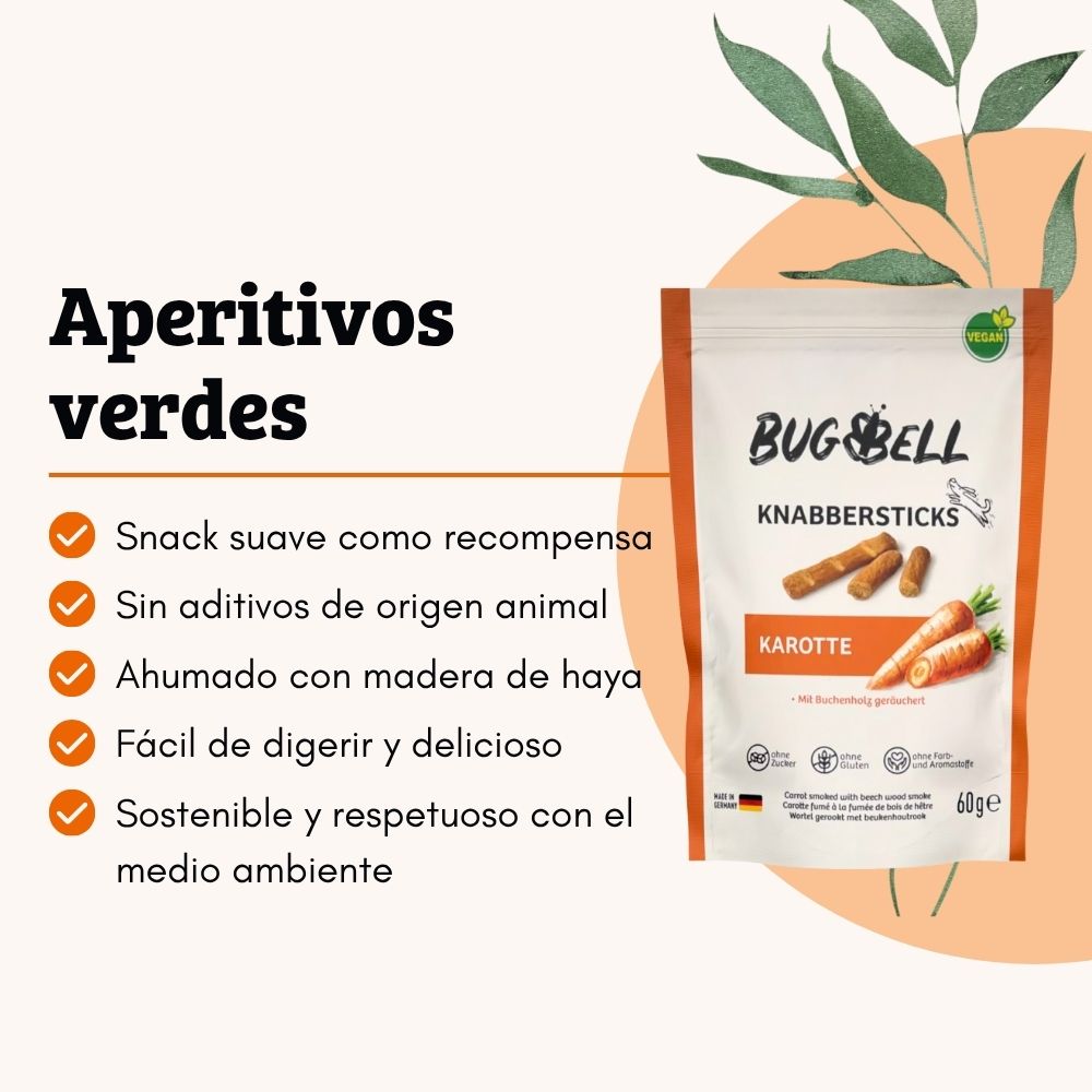 BugBell Snack blando de zanahoria para perros 12×60 g_1