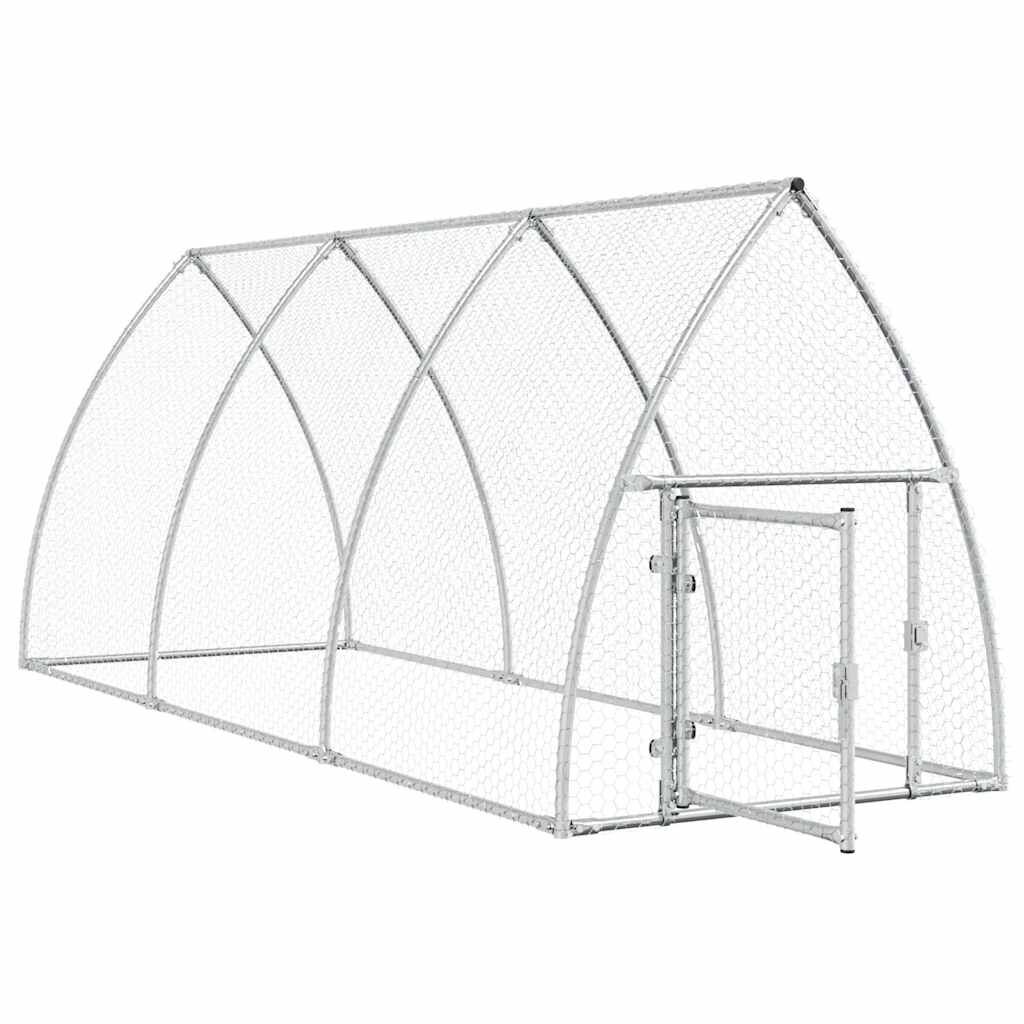 Vidaxl Jaula Para Gallinas Acero Galvanizado Plateado 300x105x120 Cm_3