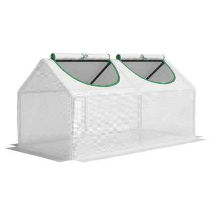 Invernadero De Terraza Outsunny Acero, Pe Blanco 120x60x60 Cm_1