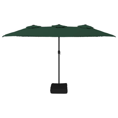 Vidaxl Sombrilla Doble De Jardín Con Luces Led Verde 449x265 Cm_3