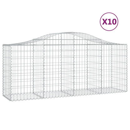 Cestas De Gaviones 10 Uds Forma De Arco Hierro 200x50x80/100 Cm_0