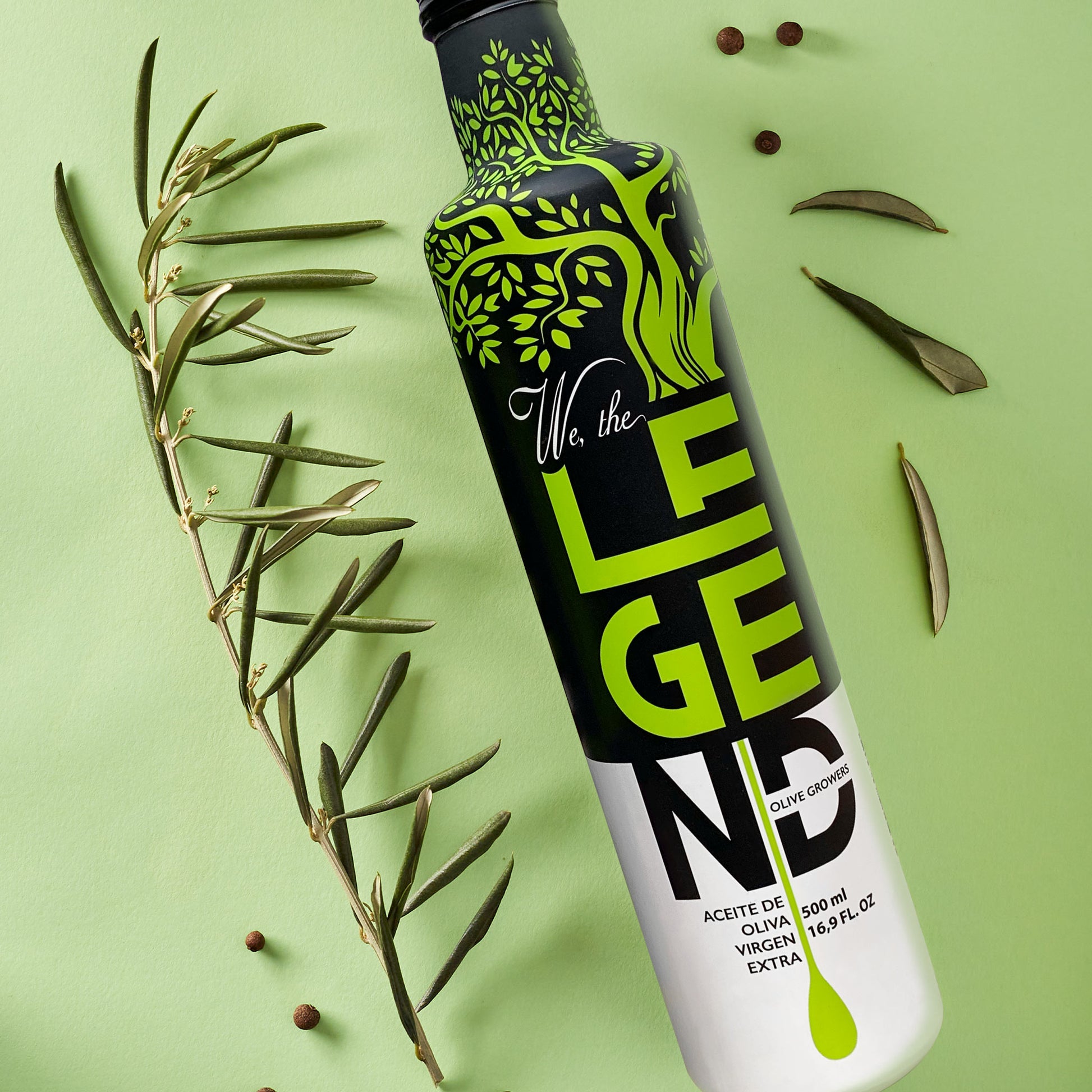 Aceite de oliva virgen extra ecológico cosecha temprana Hojiblanca We The Legend Bot 500ml._1
