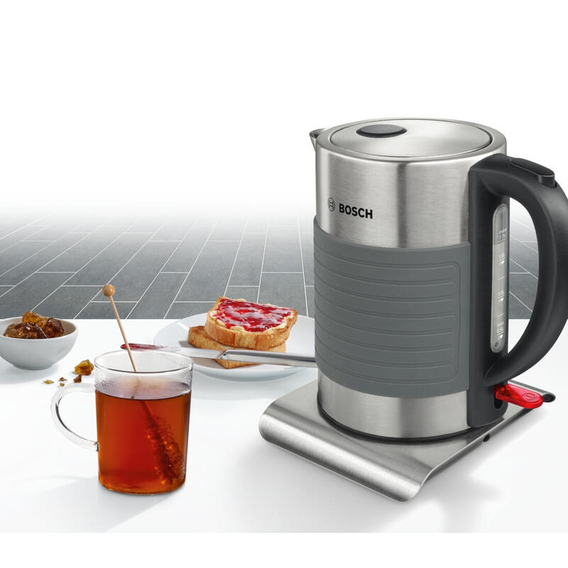 Hervidor De Agua Bosch Twk7s05 1,7 L Negro, Gris 2200 W_1