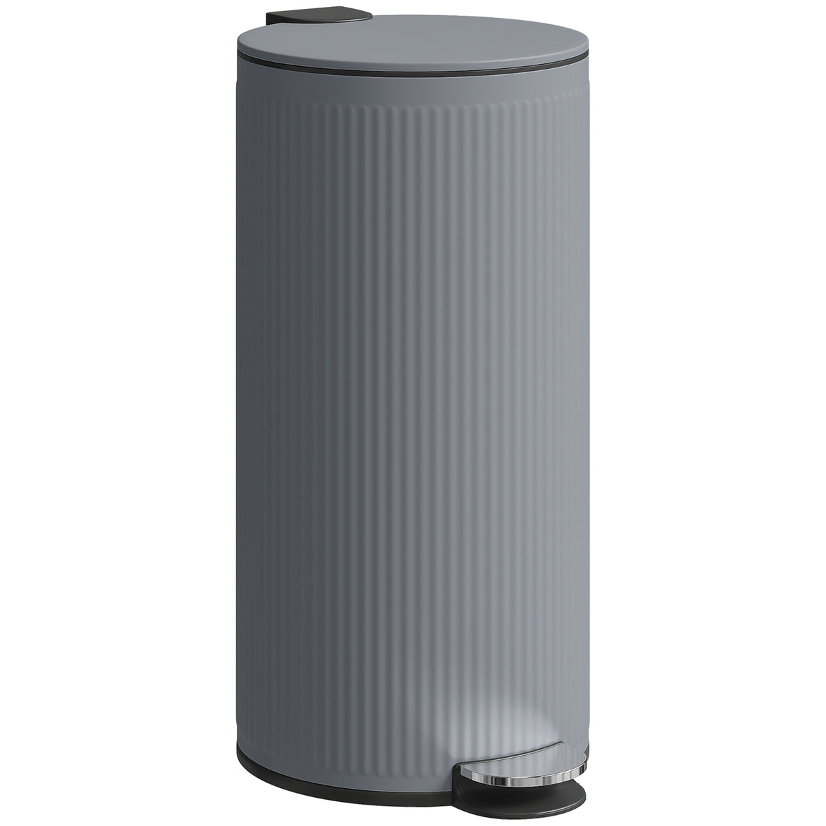 Balde De Lixo Homcom Metal E Plástico Cinza Escuro/cinza De Carvão 36x30x60,5 Cm 851-063v00cg_0