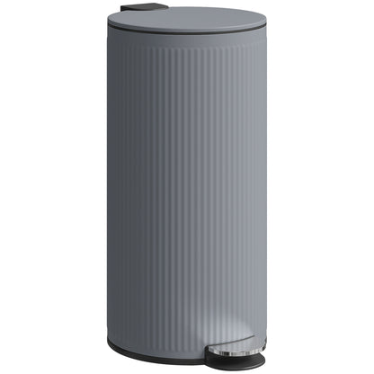 Balde De Lixo Homcom Metal E Plástico Cinza Escuro/cinza De Carvão 36x30x60,5 Cm 851-063v00cg_0