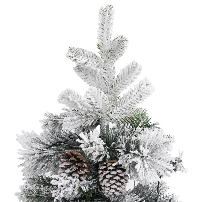 Vidaxl Árbol De Navidad Con Nieve, Luces Led Y Piñas Pvc Y Pe 225 Cm_4