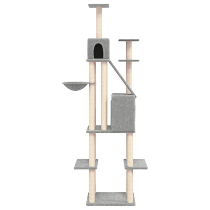 Vidaxl Rascador Para Gatos Con Postes De Sisal Gris Claro 201 Cm_3