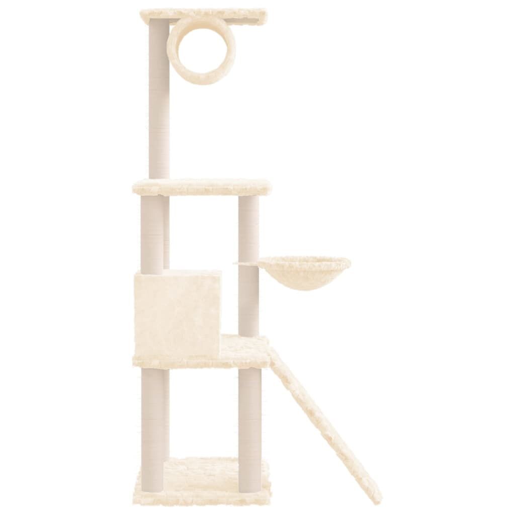Vidaxl Rascador Para Gatos Con Postes De Sisal Crema 131 Cm_3