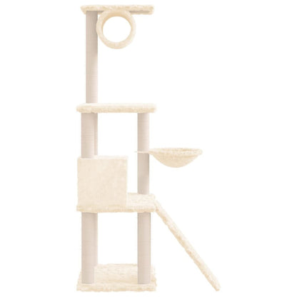 Vidaxl Rascador Para Gatos Con Postes De Sisal Crema 131 Cm_3