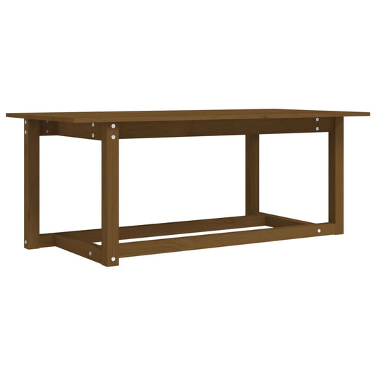 Mesa De Centro Madera Maciza De Pino Marrón Miel 110x55x45 Cm_0