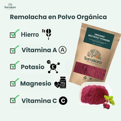 Remolacha En Polvo Bio - 250g | Superalimento Ecológico Vegano En Polvo Para Batidos Y Repostería, Sin Gluten_5