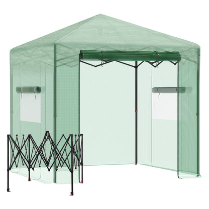 Outsunny Invernadero De Jardín Plegable Cultivo Planta 240x180x240 Cm De Acero_0