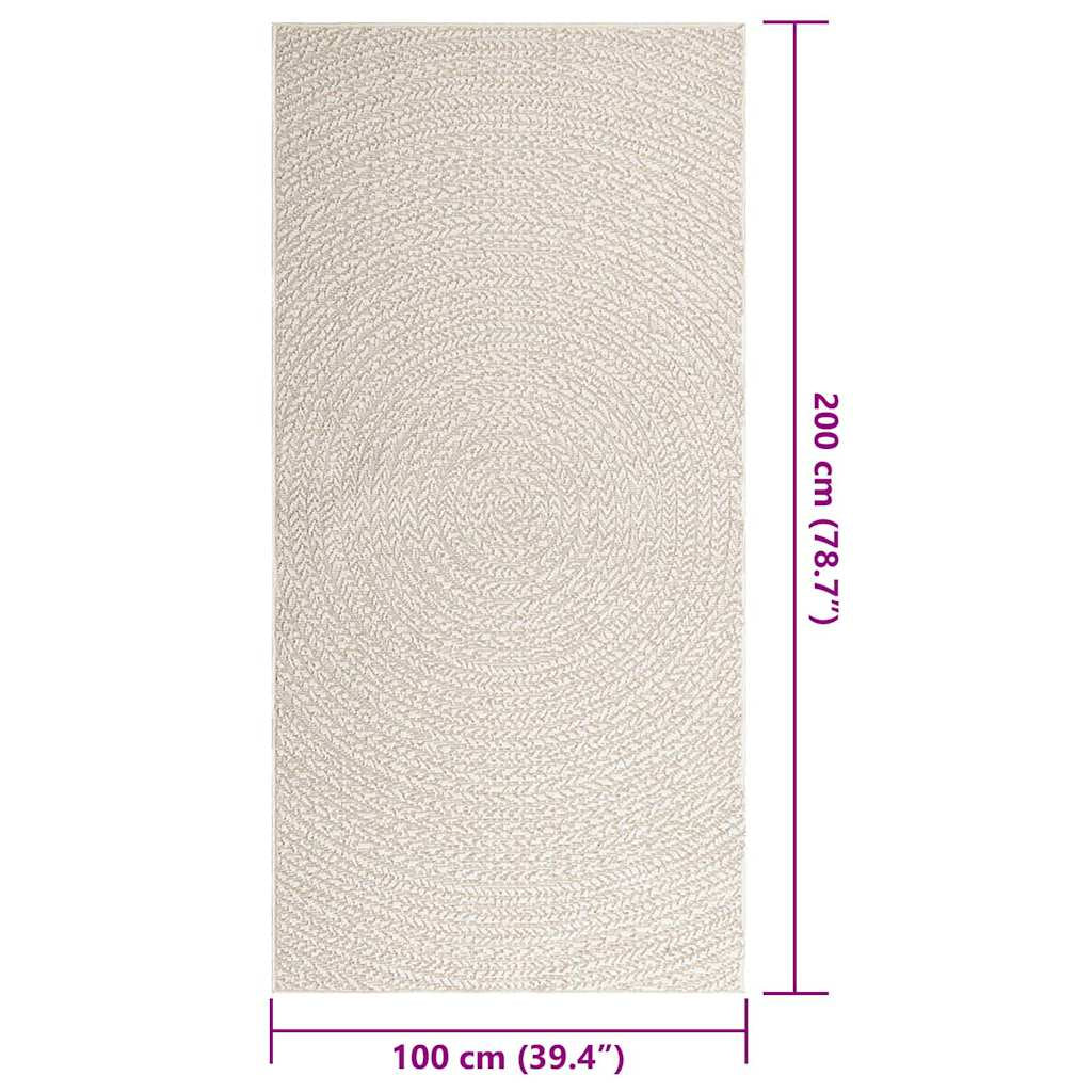 Vidaxl Alfombra Zizur Apariencia Yute Interior Exterior Crema_2