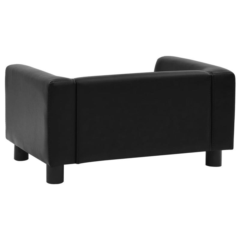 Vidaxl Sofá Para Perros Felpa Y Cuero Sintético Negro 60x43x30 Cm_5