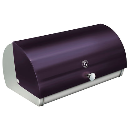Panera De Mesa Para Guardar Pan Bollería, Tapa Deslizante, Acero Inoxidable, Diseño Moderno Berlinger Haus Purple Eclipse, Morado_0