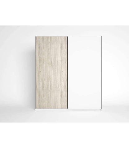 Armario 2 Puertas Correderas Samira Acabado Sahara/blanco, 182cm(ancho) 56cm(fondo) 200cm(_0