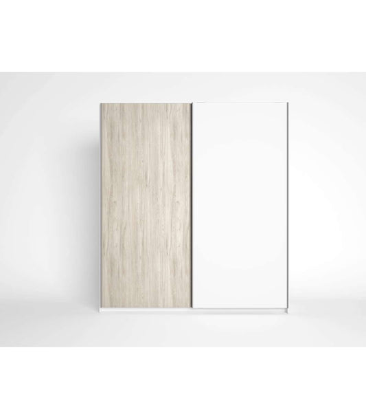 Armario 2 Puertas Correderas Samira Acabado Sahara/blanco, 182cm(ancho) 56cm(fondo) 200cm(_0