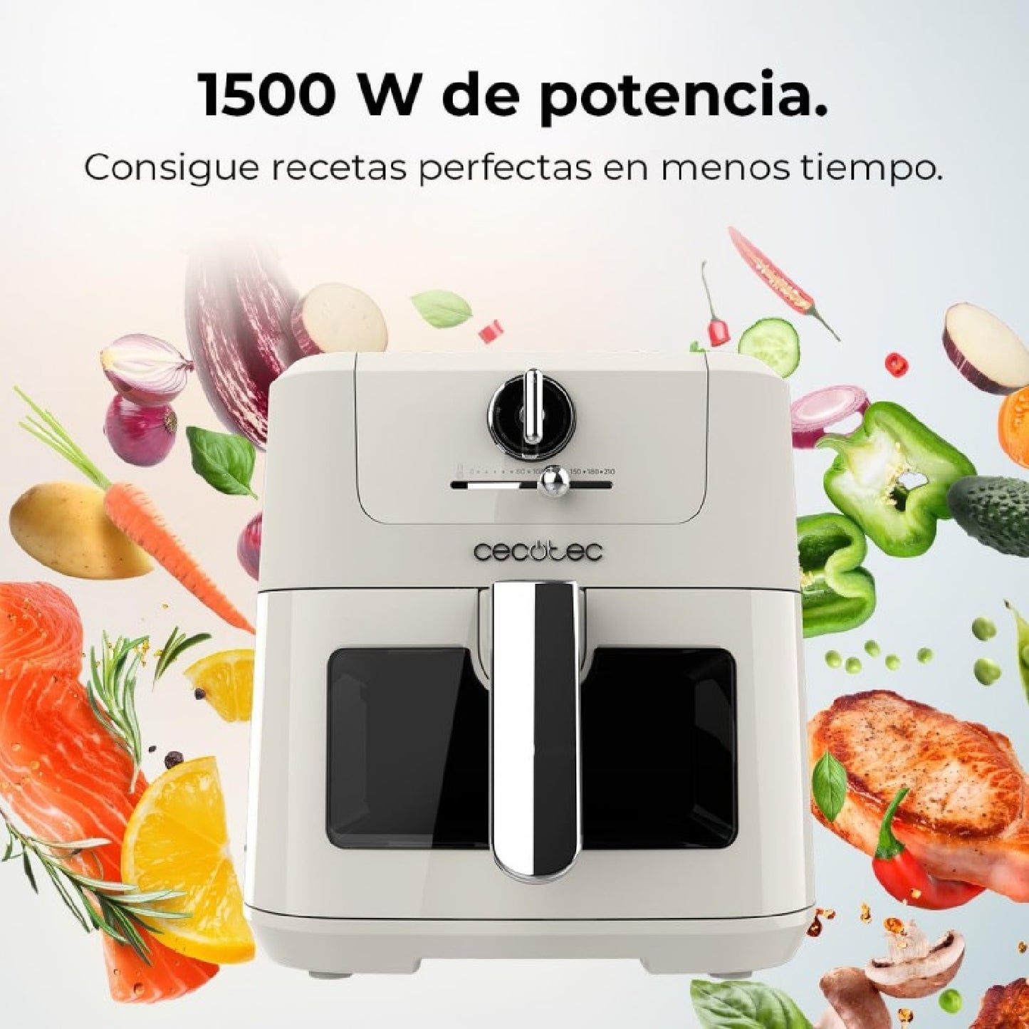 Freidora De Aire Sin Aceite De 5 L Con Ventana Air Fryer Cecofry Antique 5000 Window. 1500 W, Digital, Área De Cocinado De 5 L Y Tecnología Perfectc_2